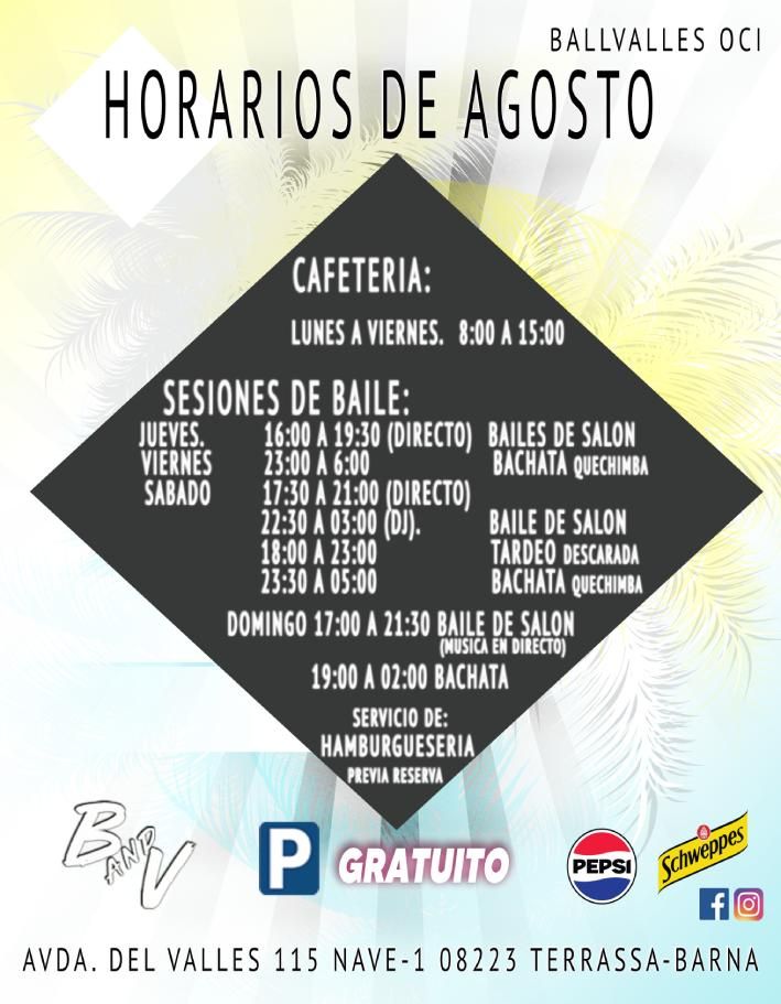 Horarios del mes de Agosto