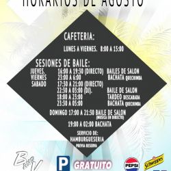 Horarios del mes de Agosto