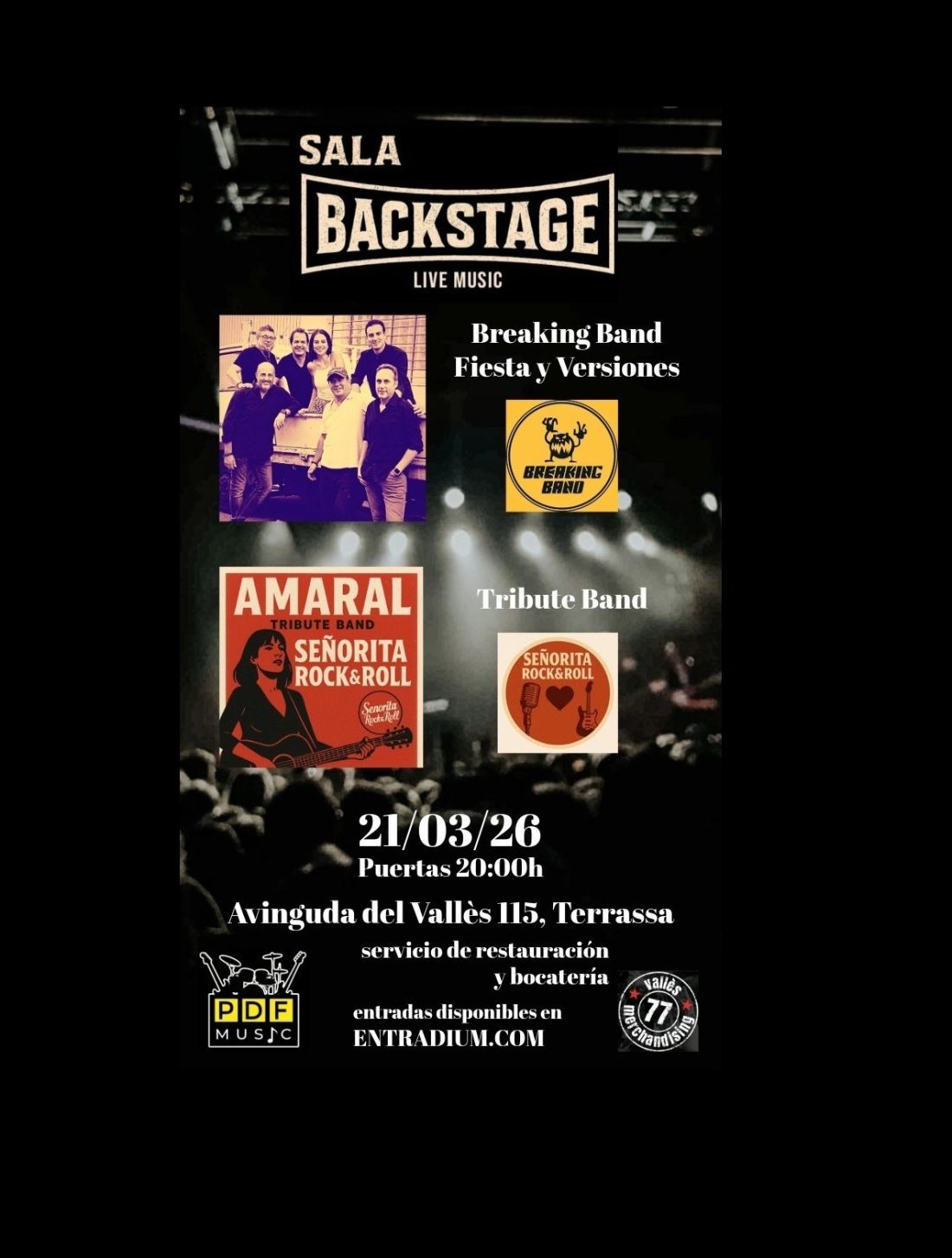 Breaking Band (fiesta y versiones) & Señorita Rock & Roll (Amaral Tribute Band)